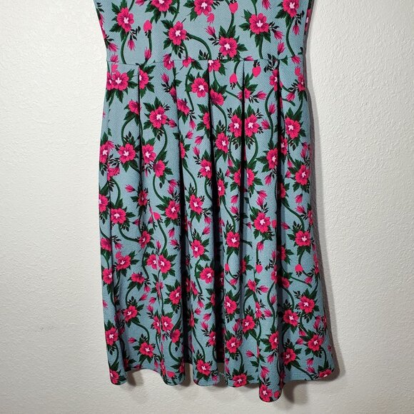 LuLaRoe Amelia Women's Dress Floral Print A-Line Dress XS Pleated Pockets - Picture 5 of 10